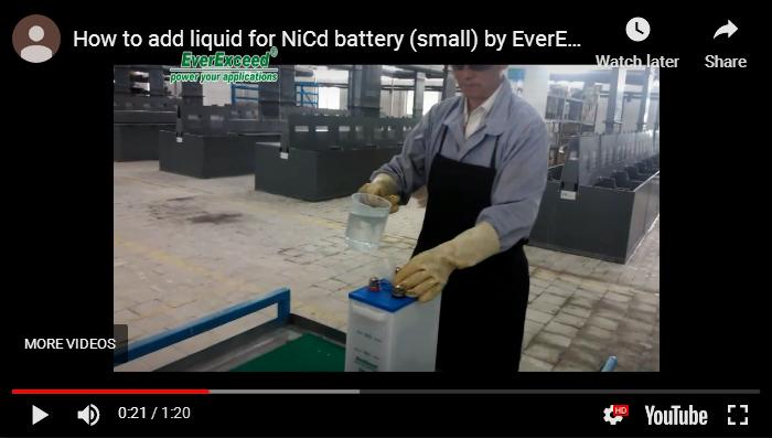 How to add liquid for NiCd battery (small) by EverExceed 