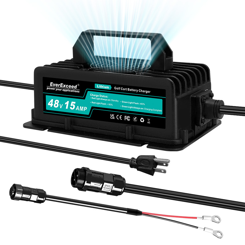 48V 15A LifePO4 Battery Charger for Golf Cart -EverExceed