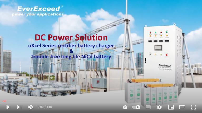 DC Power Solution (EverExceed uXcel series rectifier industrial battery charger+Nicd battery)