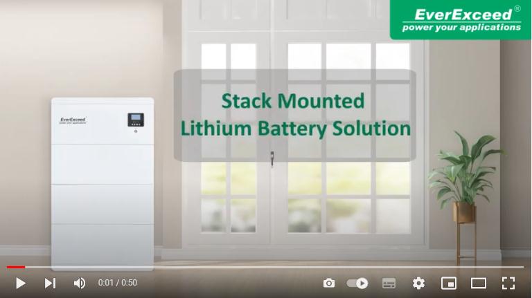 Stack mounted lithium battery