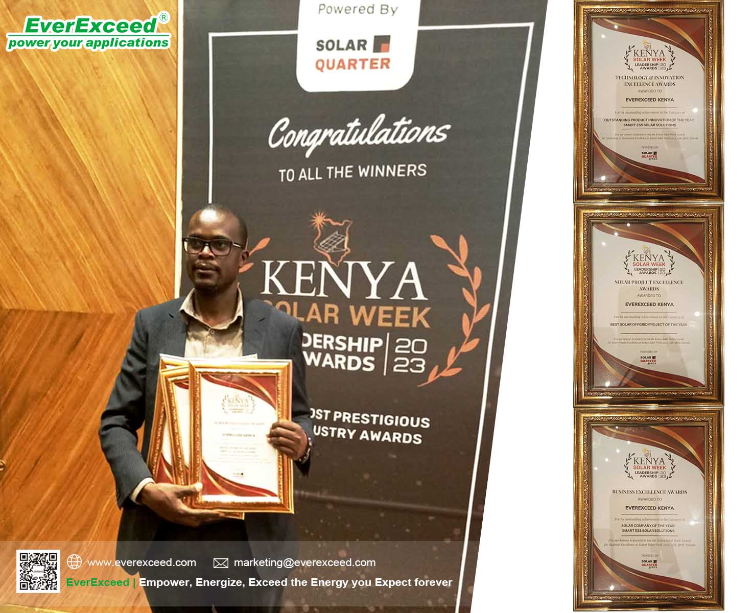 EverExceed Kenya Won Three Excellence Awards at Kenya Solar Week 2023